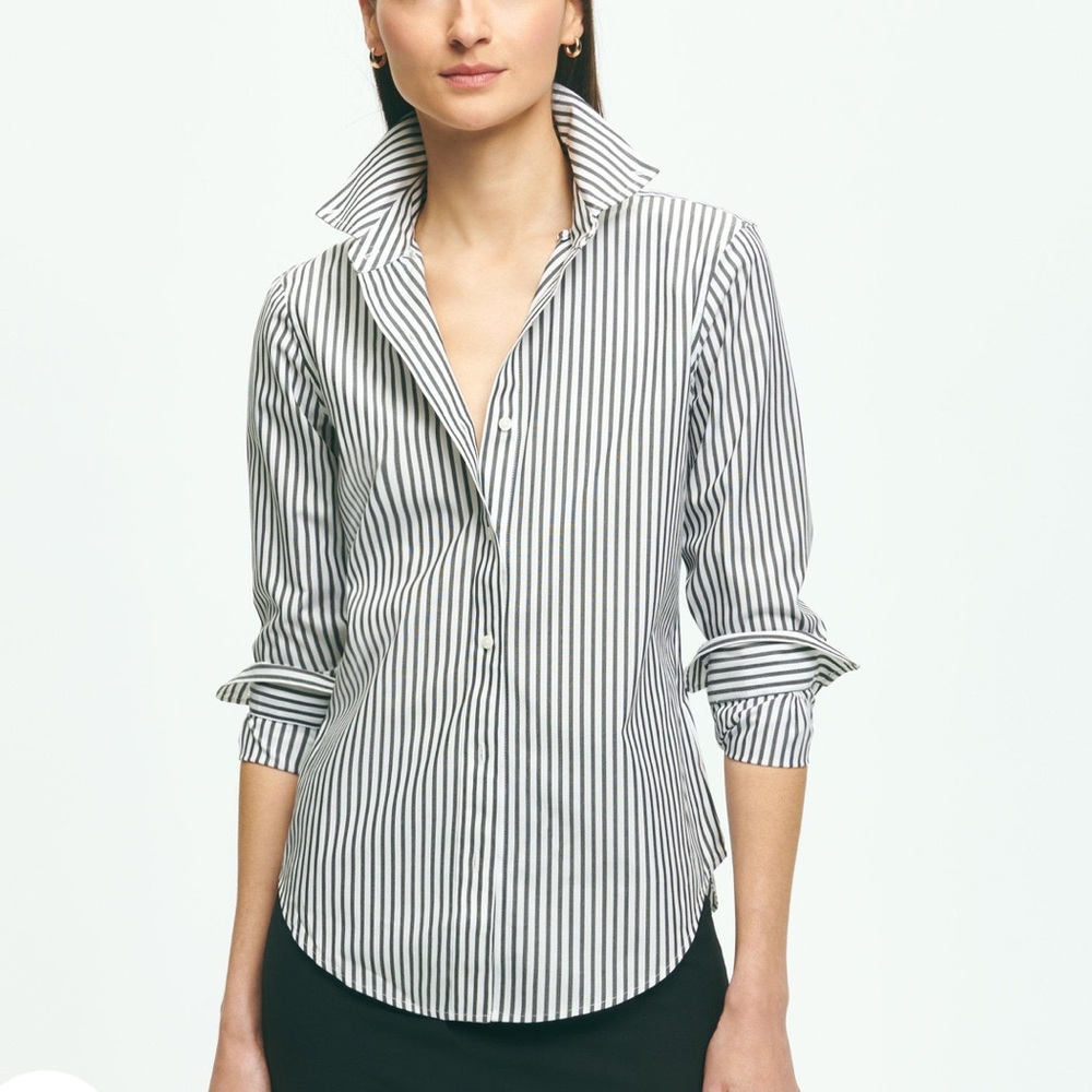 Brooks Brothers Classic Fit Non-Iron Stripe Button Down Dress Shirt